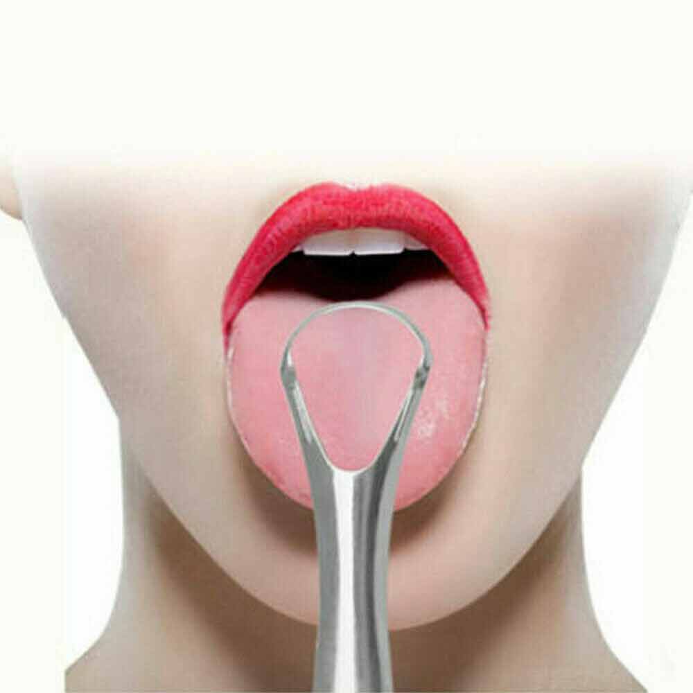 2PCS Kit Stainless Steel Tongue Tounge Cleaner Dental Care Hygiene Oral Mouth