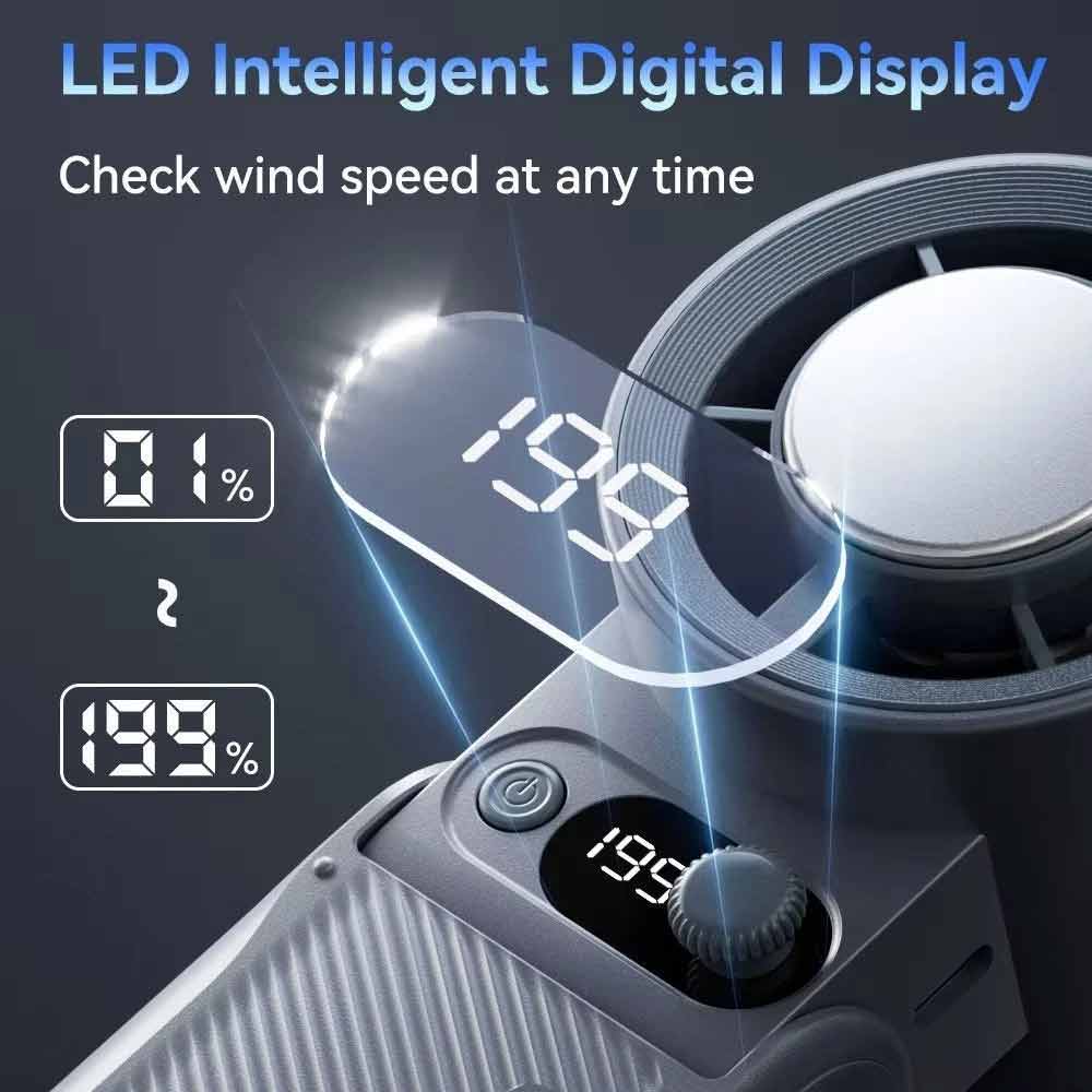 6000mAh Turbo Fan – Handheld Portable USB Rechargeable Cooling Adjustable Airflow