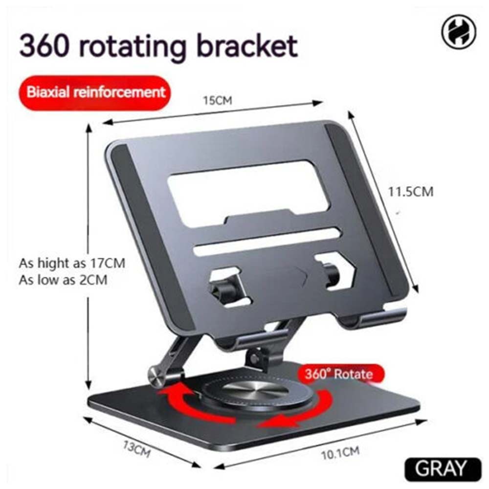 Adjustable Stand 360 Rotating Ergonomic Foldable Riser for iPad Tablet to 12.9