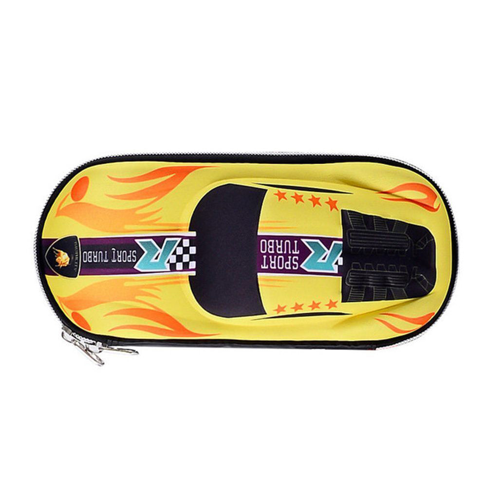 Cartoon Racing Car Pencil Box Holder with Hidden Storage Pockets Gift