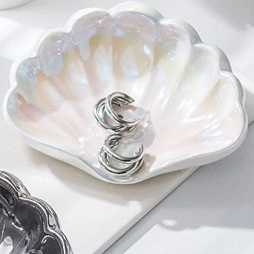 Ceramic Seashell Soap Box – Draining Non-Slip Soap Dish for Bathroom Accessories