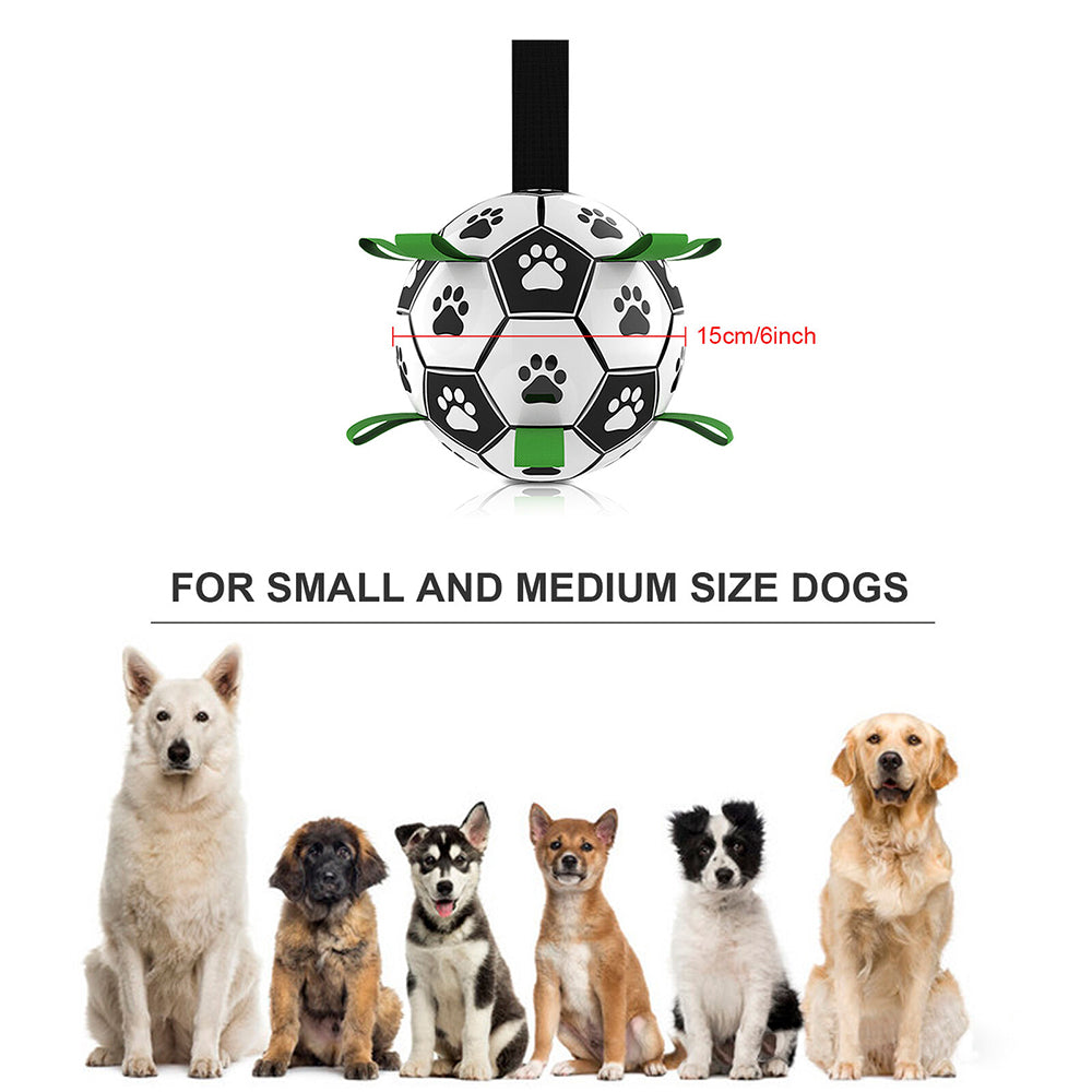 Dog Soccer Ball Grab Tabs Interactive Pet Dog Toy Football with Ball Pump