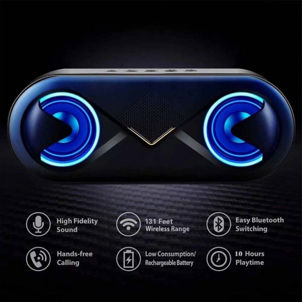 High Bass Ultra Loud Bluetooth Speaker - Portable Wireless Outdoor Speaker, Black