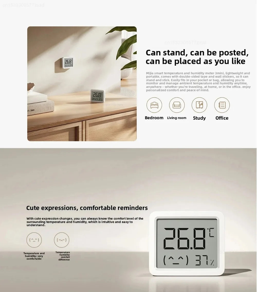 Xiaomi Mijia Bluetooth Temperature Hygrometer – Smart LCD Clock Monitor for Indoor