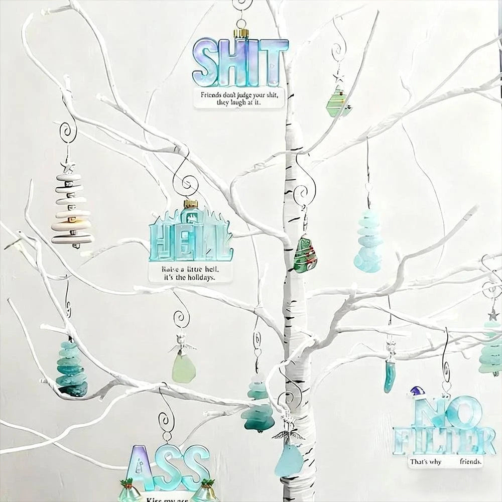 2D Adult Humour Acrylic Sea Glass Advent Calendar - 24 Days of Funny & Cheeky Holiday Surprises