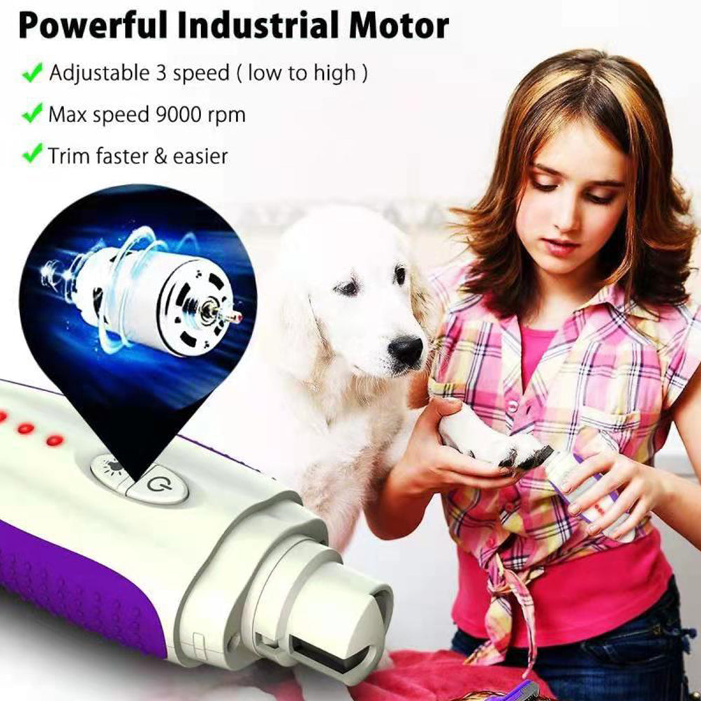 Rechargeable Pet Nail Grinder – Safe & Portable Dog Cat Claw Trimmer