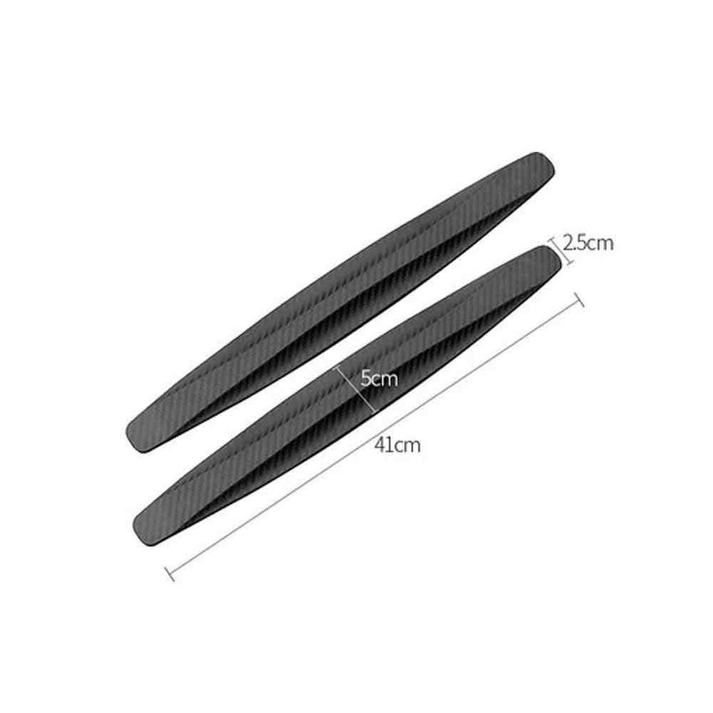 2PCS Unique Black Strip Bumper Corner Protector Guard Car Carbon Fiber Anti-rub