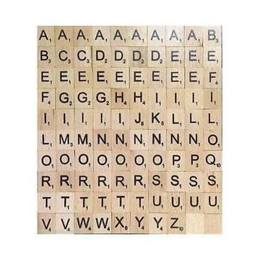 100 Wooden Tiles – Black Letters & Numbers for Crafts, Scrabble-Style Letter Tiles
