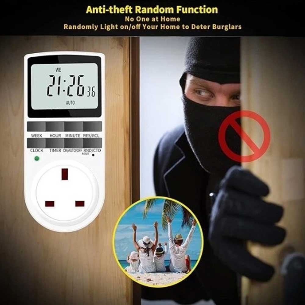 Electronic Digital Timer 12/24 Hour Switch 7 Day Socket UK Plug-in Programmable