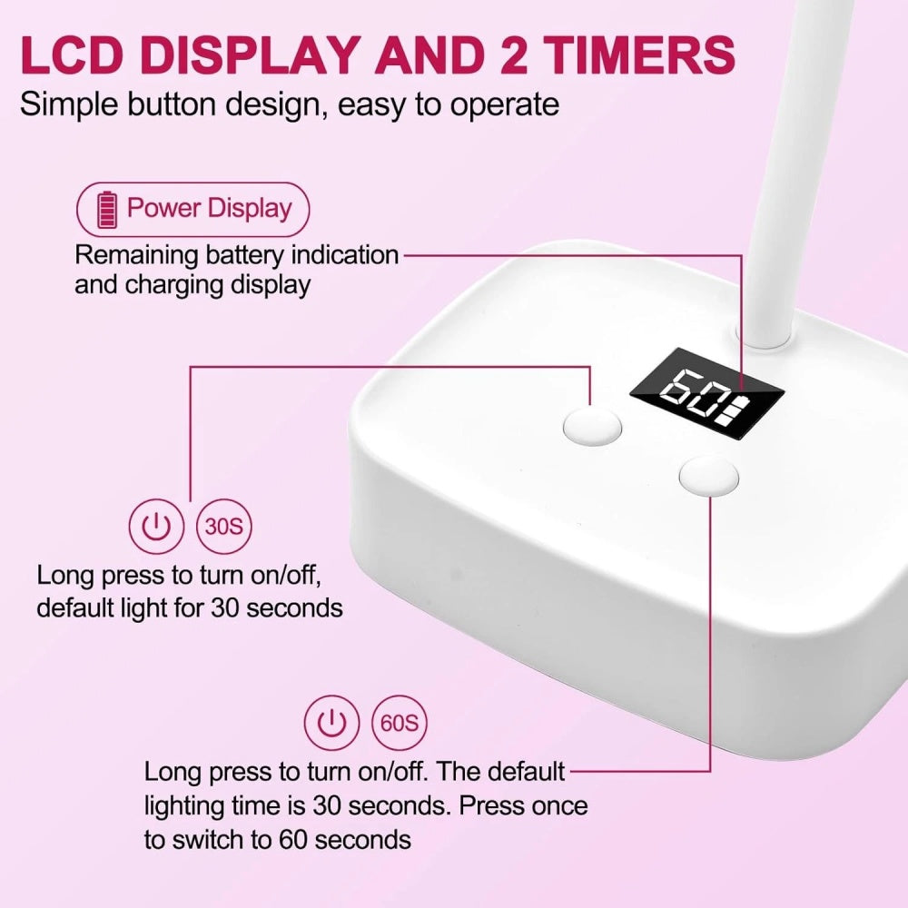 Nail Lamp UV LED Light Professional Nail Polish Dryer Lamp Gel Curing W/ USB