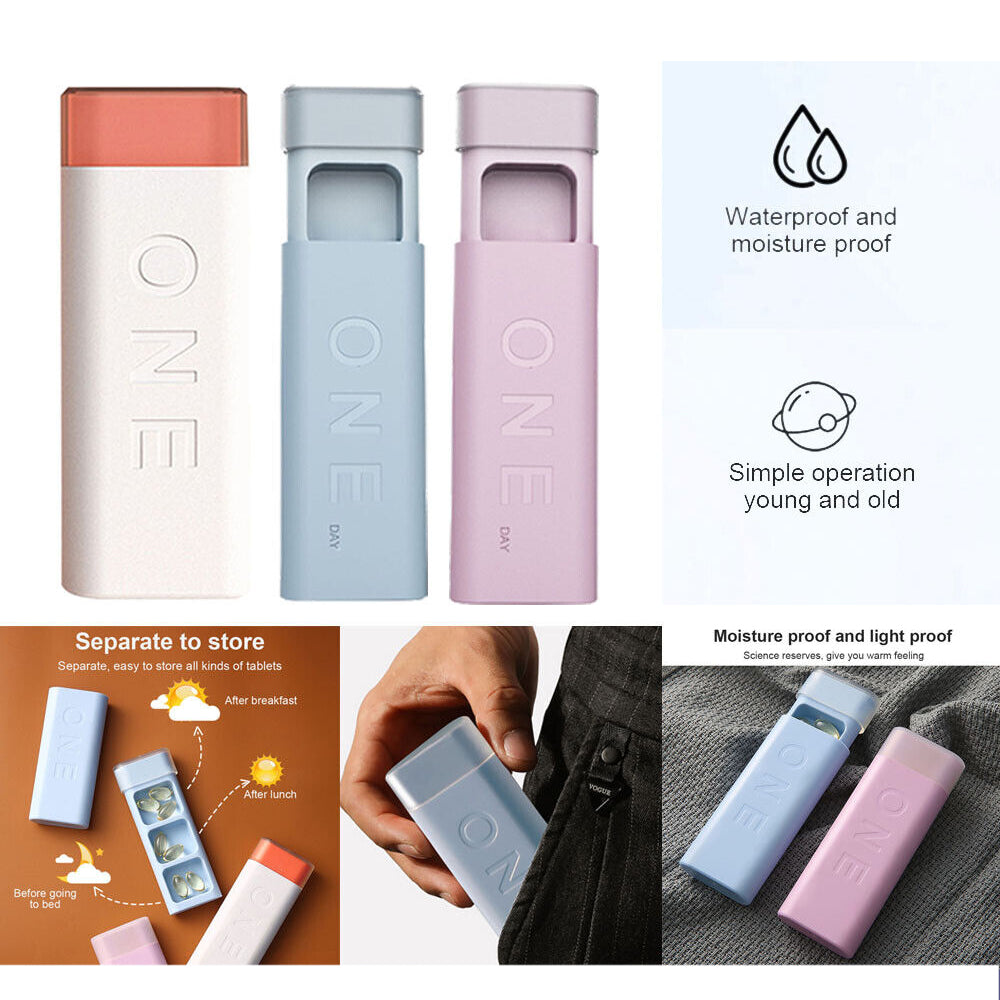 Mini Pocket Daily Medicine Tablet Case Dispenser Container Pill Box Organizer