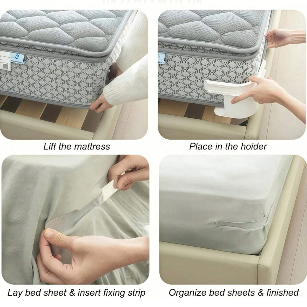 4PCS Bed Sheet Mattress Holder Fastener Grippers Firm Tight Easy Installation