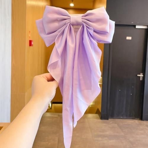 Large Bow Hair Clip – Satin Ribbon Barrette for Women & Girls, Hairpin Headwear