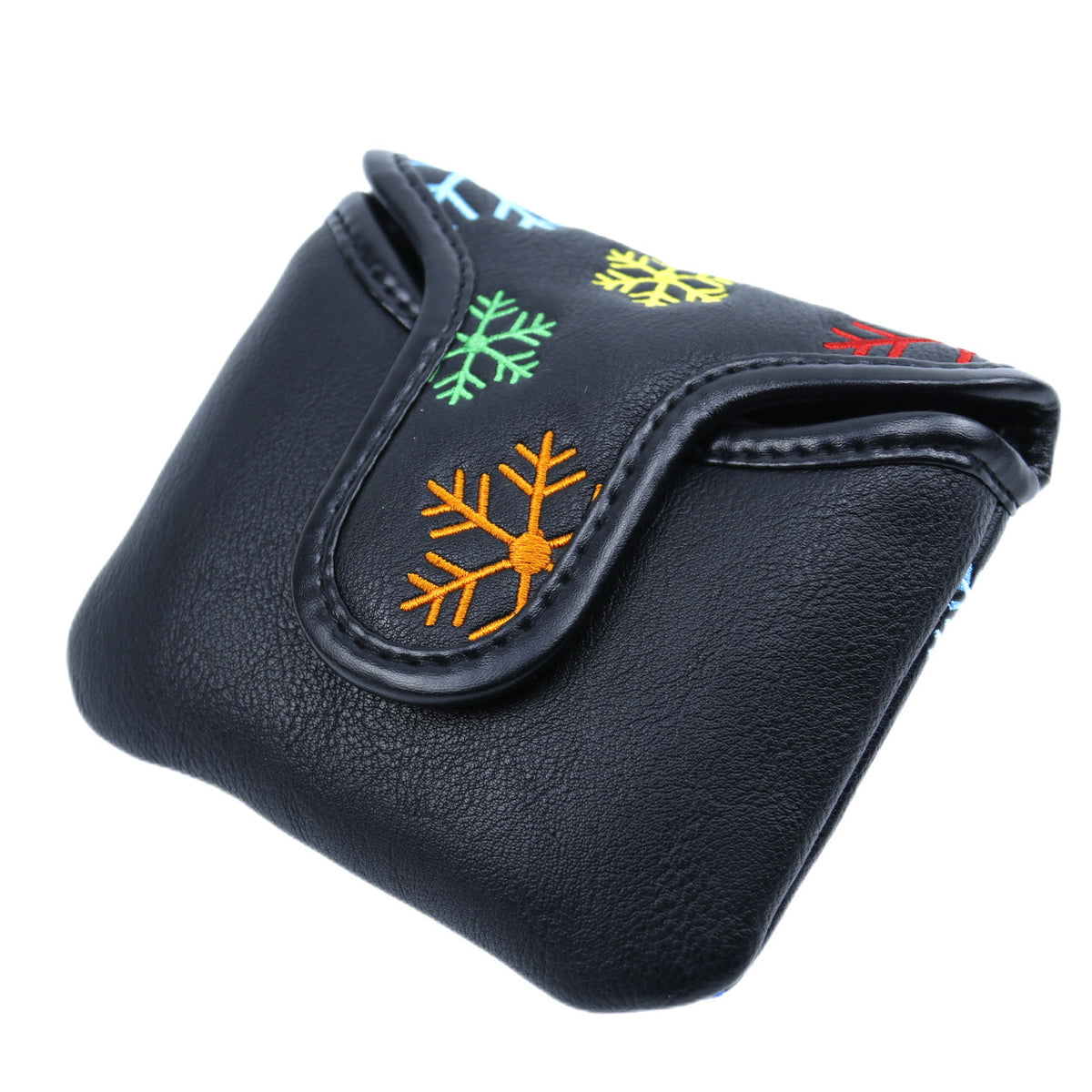 Golf Mallet Putter Cover – Snowflake Embroidered PU Leather Headcover