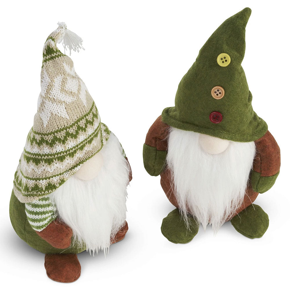 Set of 2 Christmas Gonks – Fluffy Bearded Festive Gnome Xmas Decor for Table
