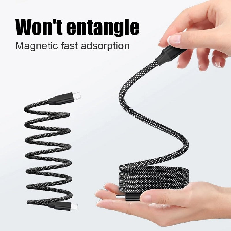 1M Magnetic USB-C to USB-C Cable – 140W Super Fast Charging for iPhone, Samsung, Laptops