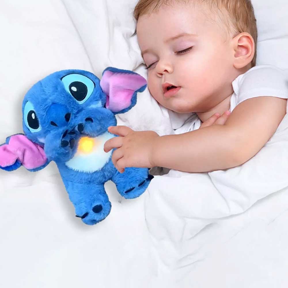 Stitch Breathing Soothing Plush Toy – Musical Anxiety Relief Doll with Calming Light for Sleep & Relaxation