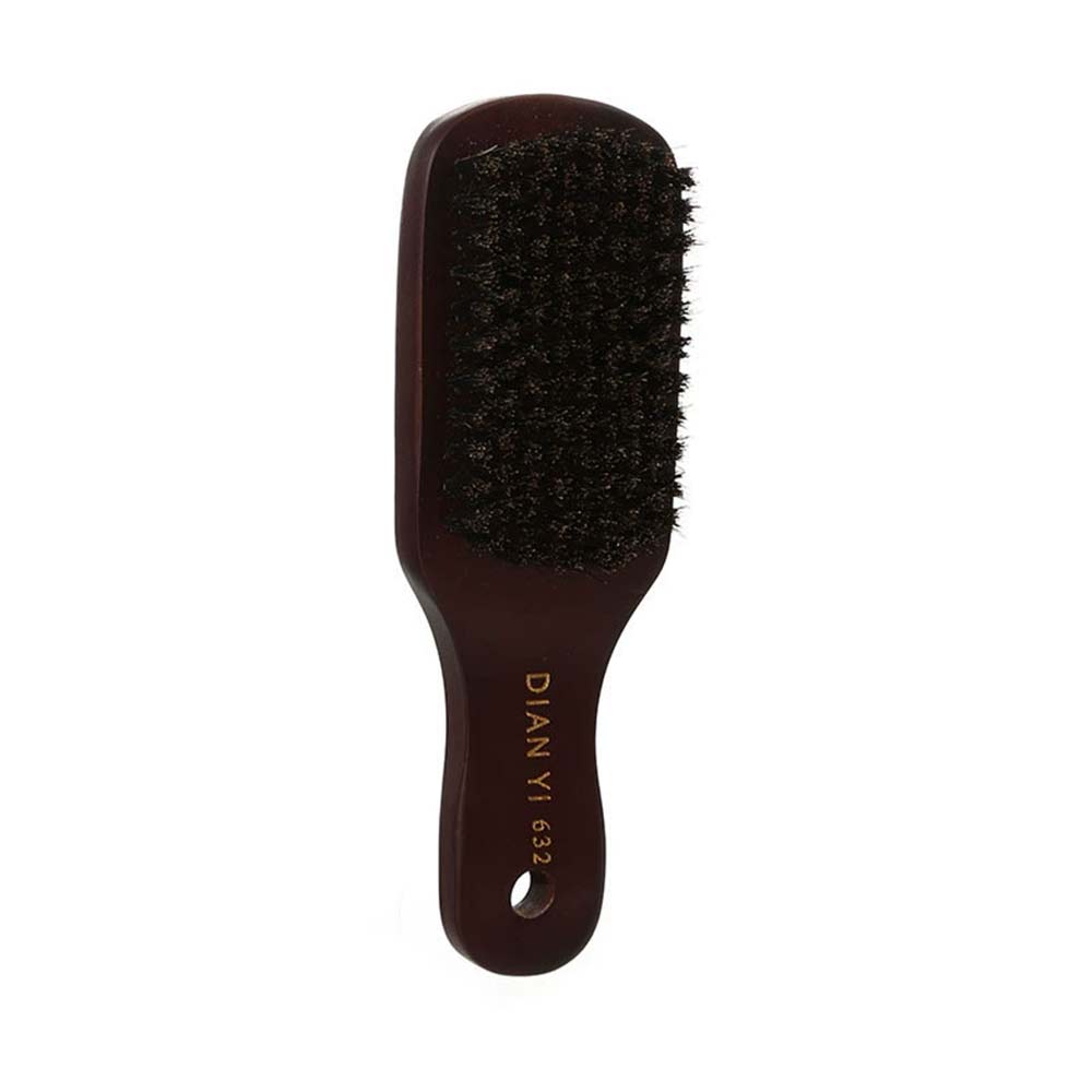 Natural Bristle Hair Brush – Paddle Anti-Static Scalp Massage, Dark Wood for Beard & Hair
