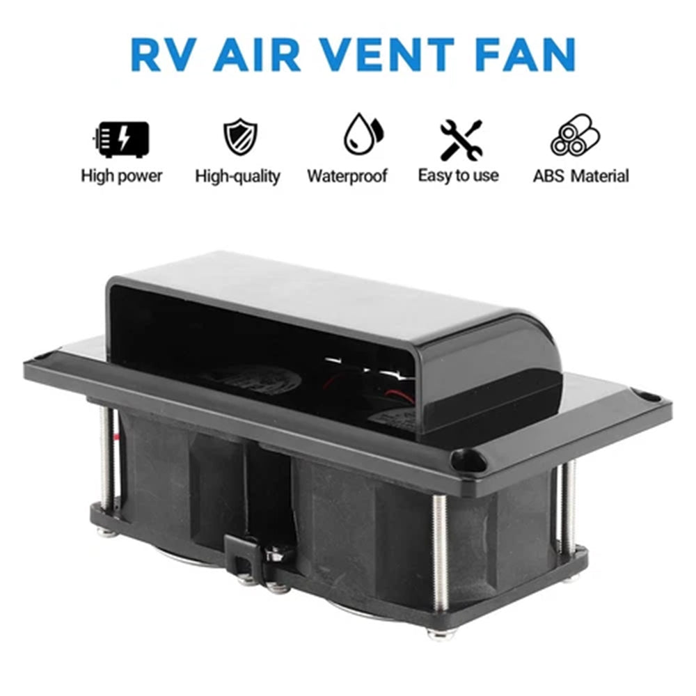 12V RV Side Air Vent – Low Noise Ventilator Exhaust Fan for Caravan & Trailer