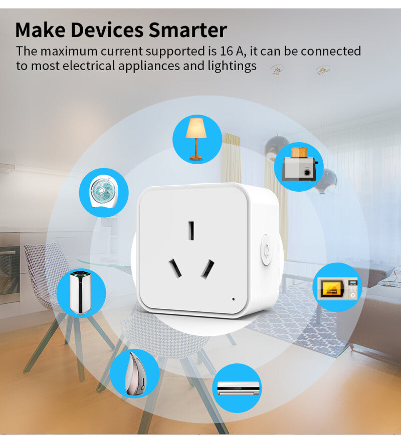 Tuya WiFi / Zigbee 16A Smart AU Socket Plug Voice Control for Alexa Google Home