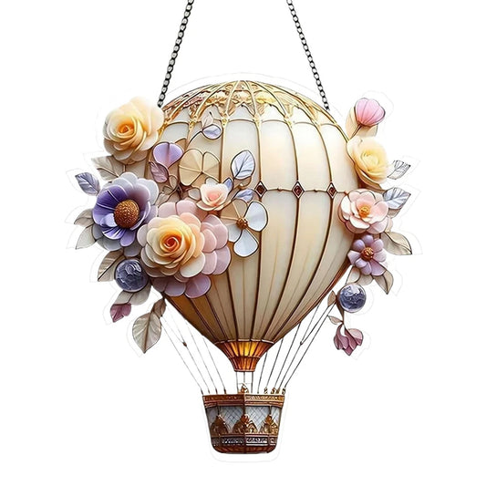 2D Acrylic Flat Hot Air Balloon Hanging Garden Lantern – 2mm Thick, Deck & Patio Decor