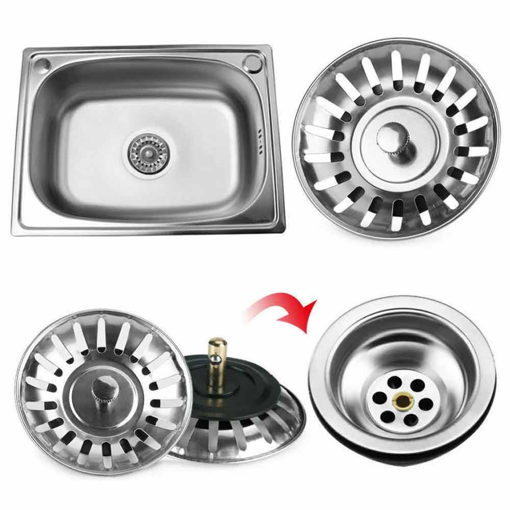 2X High Quality Stainless Steel Kitchen Waste Sink Drain Strainer Plug Stopper