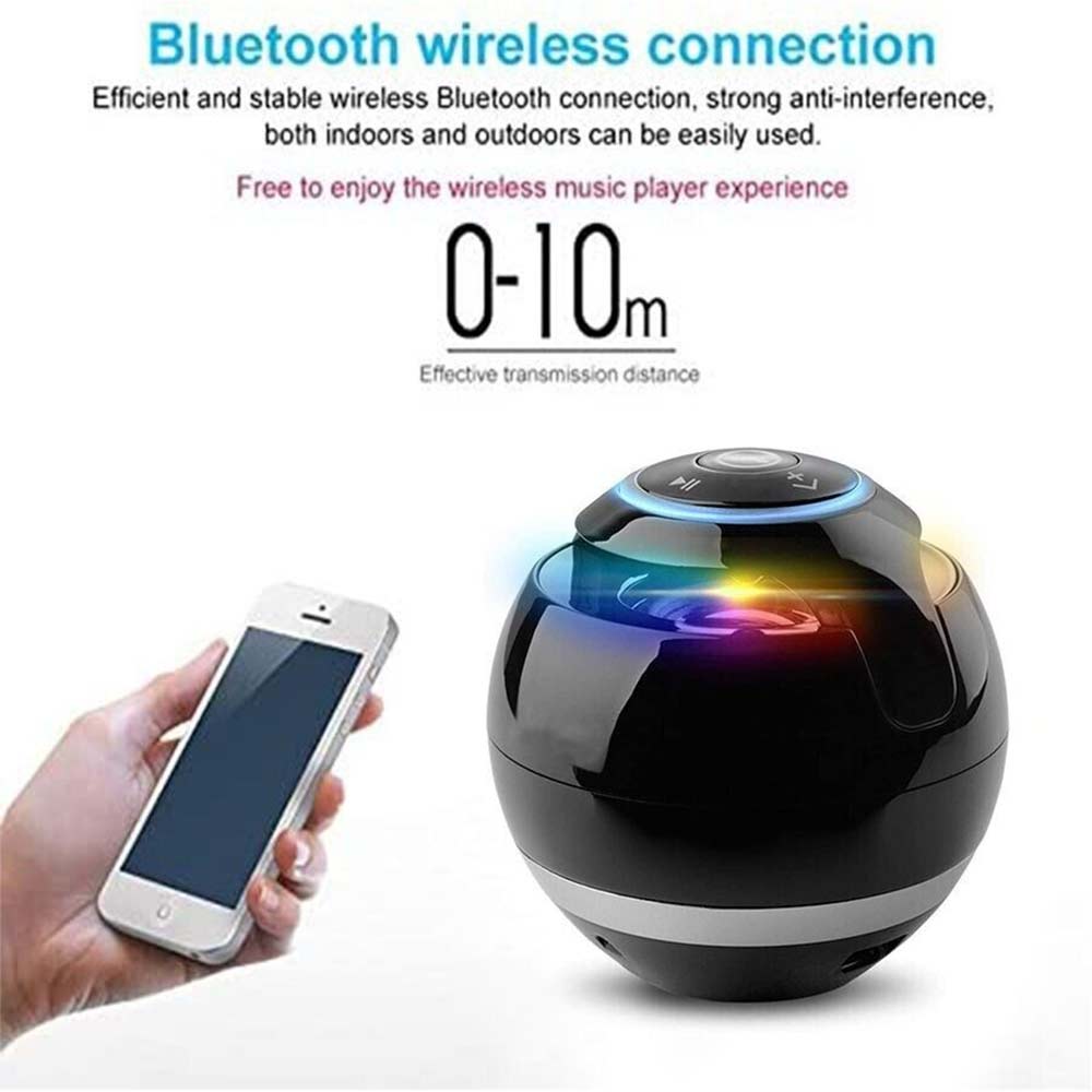 Mini Speaker A-18 Wireless Portable Bluetooth Speaker Ball LED Light Outdoor USB