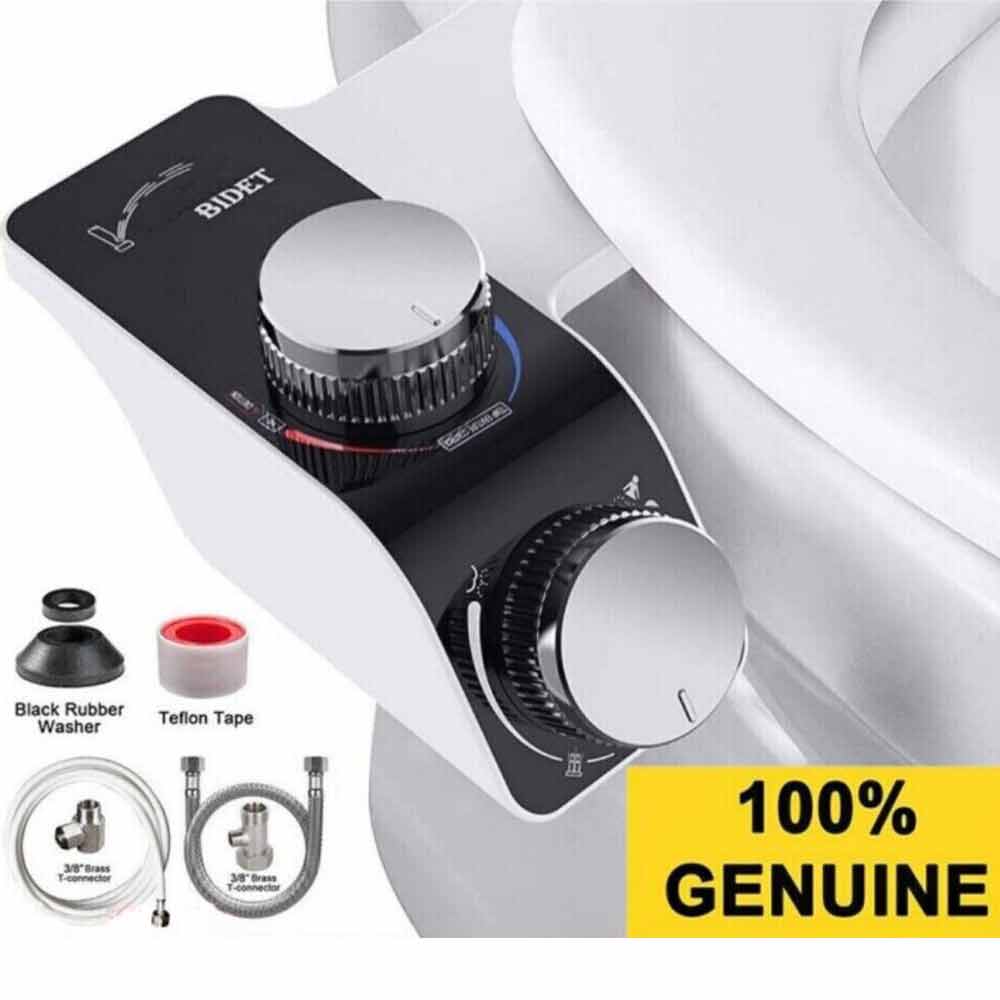 Dual Nozzle Hygiene Toilet Bidet Water Wash Clean Unisex Seat Attachment Sprayer