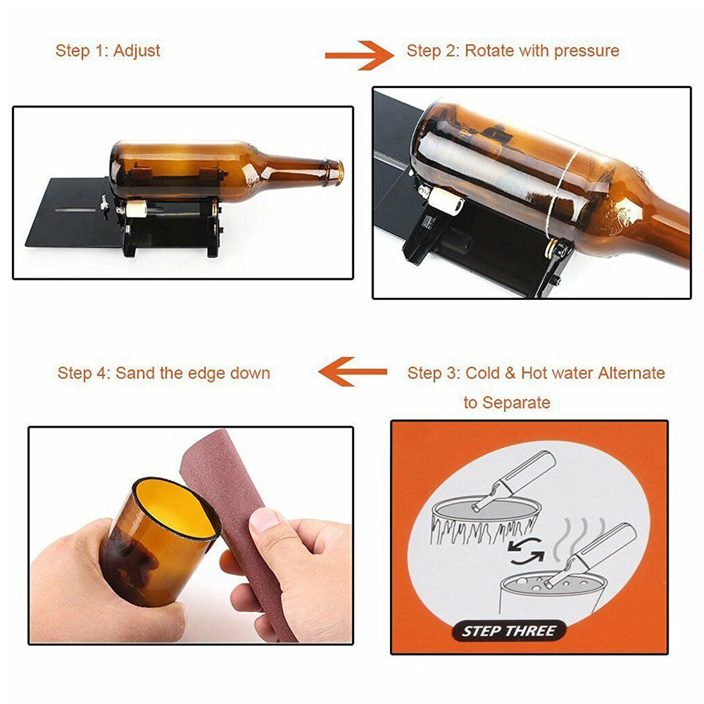 10PCS/SET DIY Glass Bottle Cutter Adjustable Metal Glassbottle Cut Tools Kit