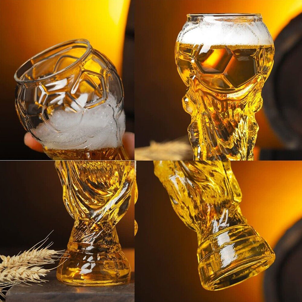 2022 FIFA Qatar World Cup Shape 450ml Beer Glass Football Soccer Hercules Mug