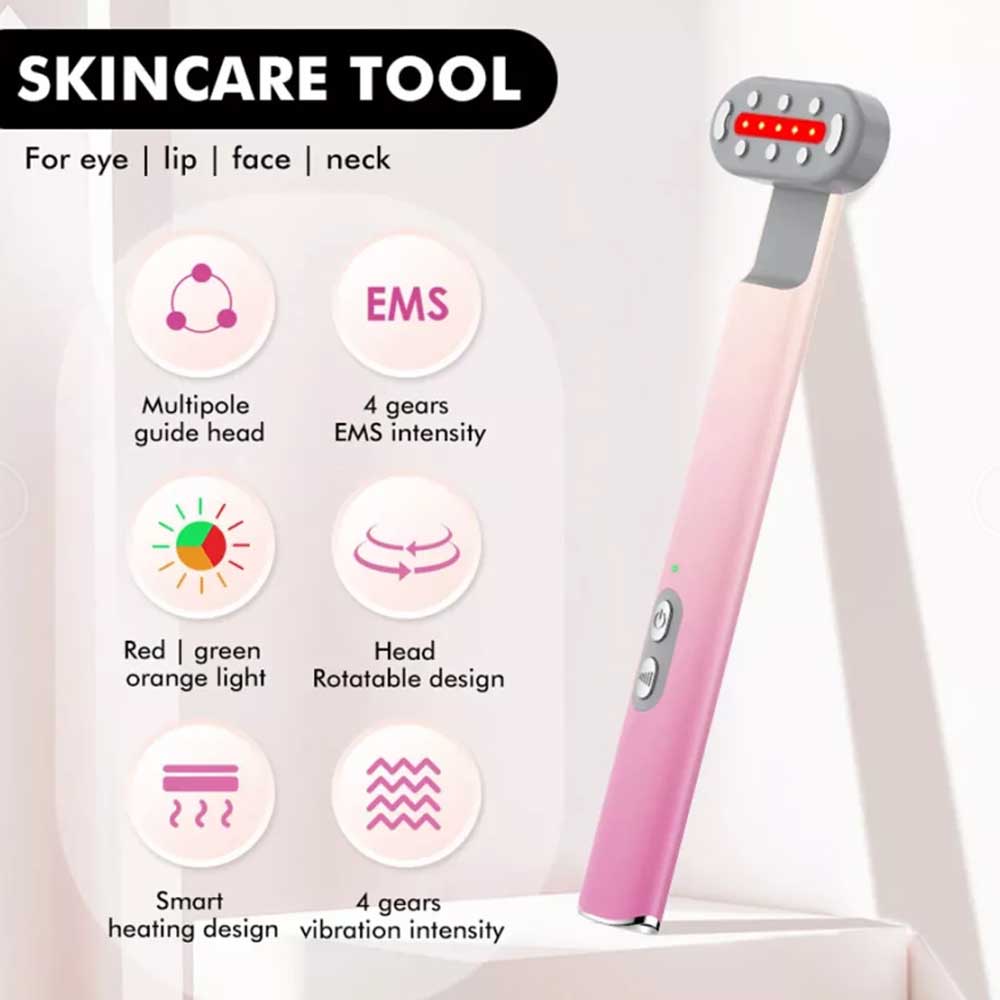 M5 4-in1 Facial Wand LED Red Light Therapy Massage for Skin Care and Anti-Aging