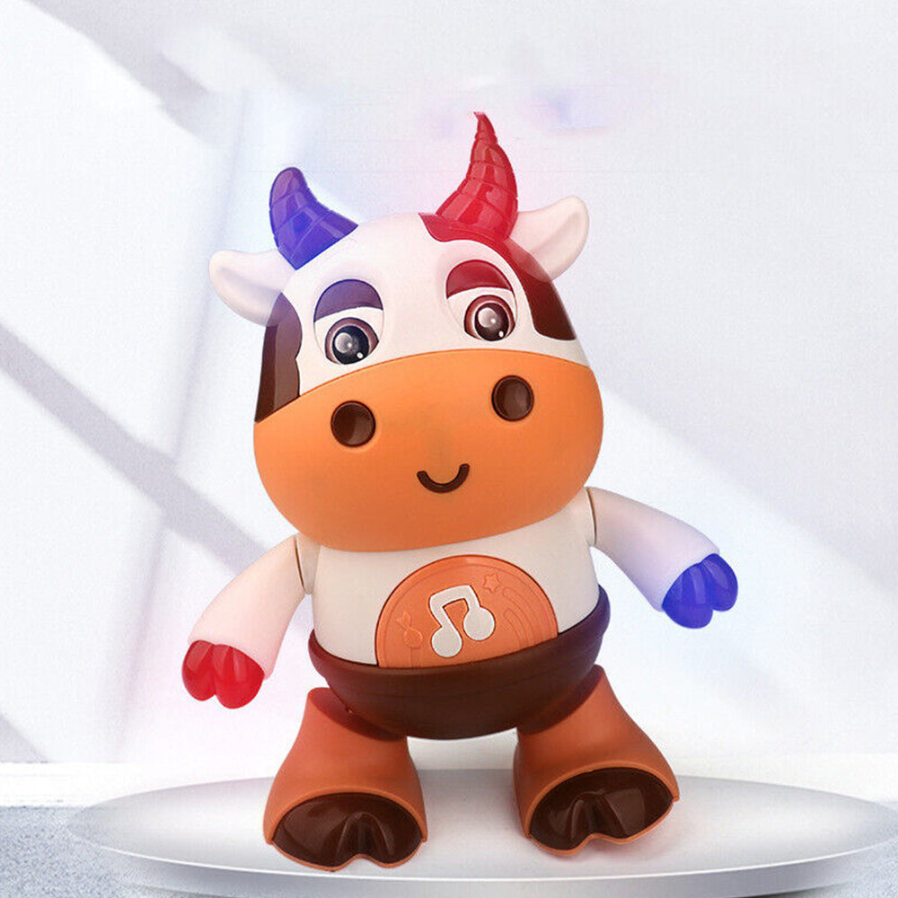 Electric Cow Shape Dancing Robot Kids Toys Interesting Battery Powered Xmas Gift