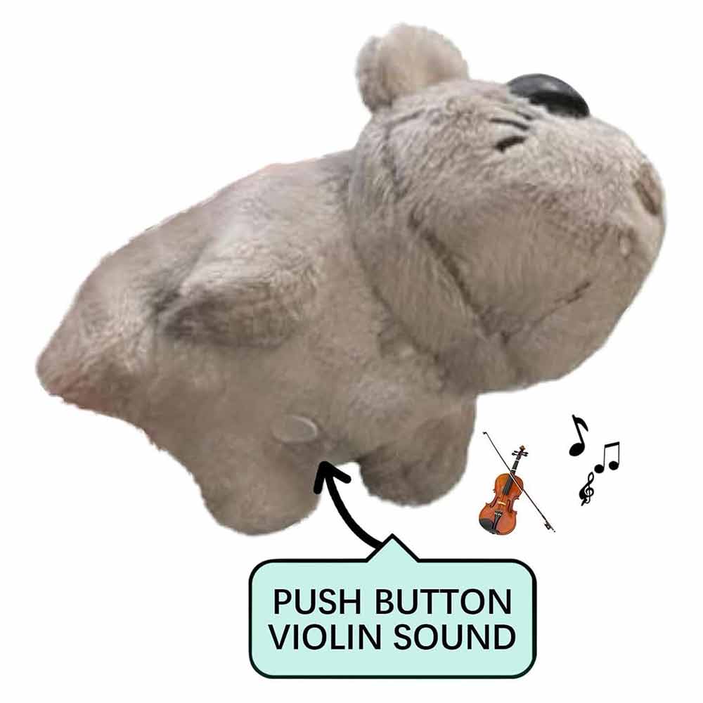 Sad Hamster Plush Toy Built-in Violin Sound Relieve Anxietys Toy Cute Hamster Toy