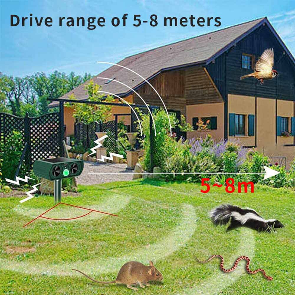 1PC Solar Ultrasonic Animal & Pets Repeller Motion Sensor Bird Rat Possum Repellent