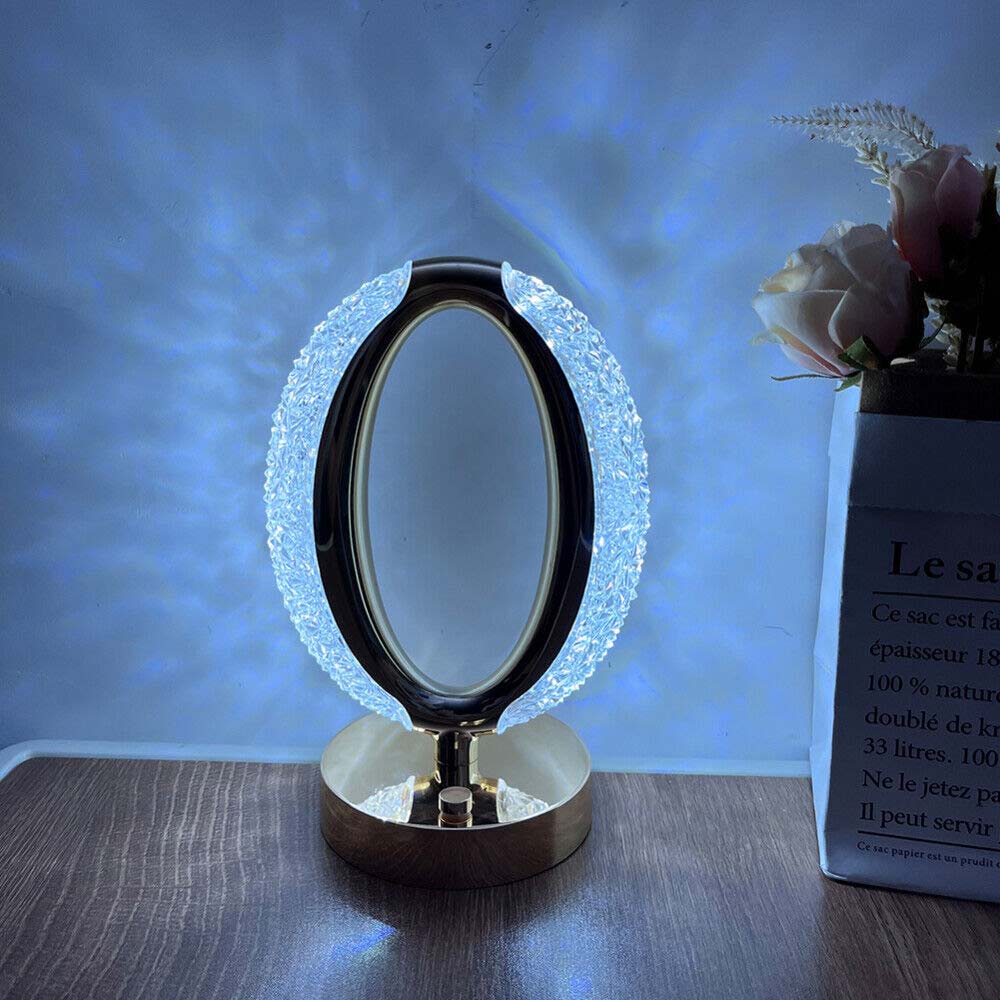 USB LED Crystal Table Lamp Touch Dimmable Bedside Night Light Bedroom Decor Gift