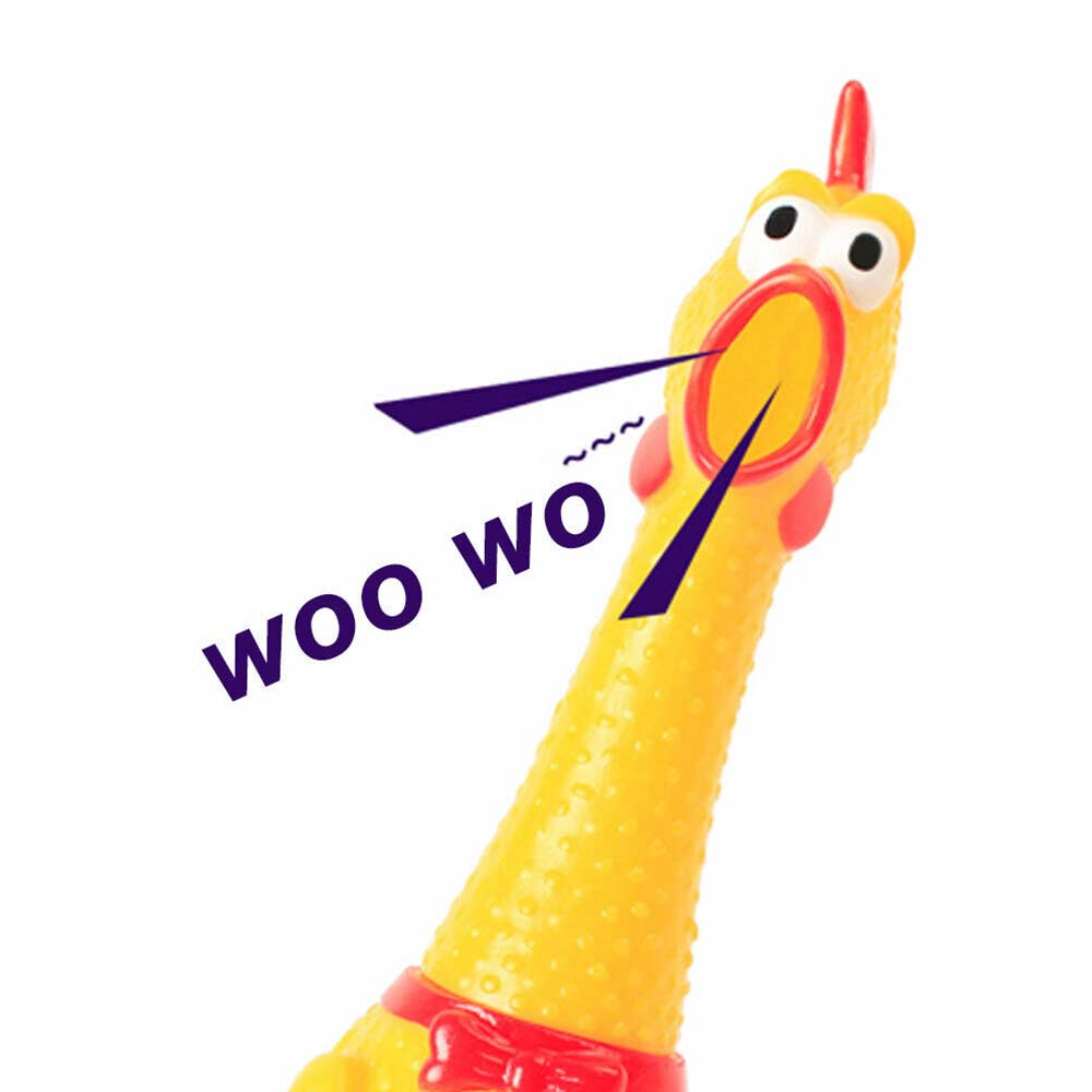 Squeaker Funny Screaming Chicken Toy Squeeze Rubber Chew Dog Bite Shrilling Pet
