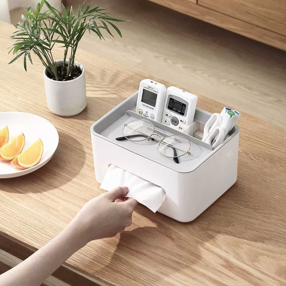 Rectangular Tissue Box Multifunctional Tissue Box Napkin Holder for Living Room