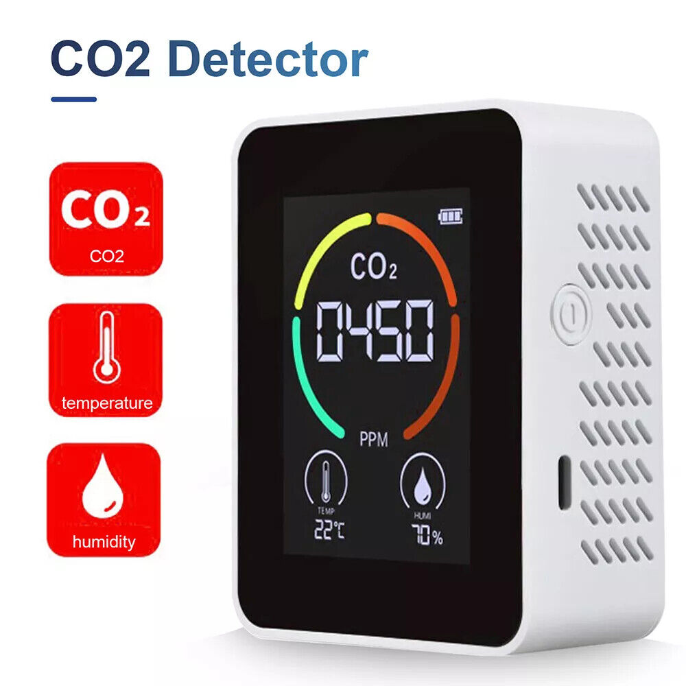 3in1 Portable Carbon Dioxide Detector with LCD Digital Temp Humidity CO2 Meter