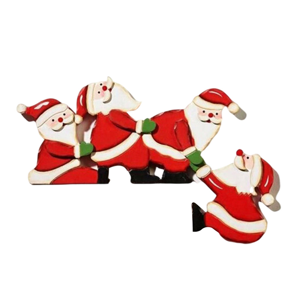 Home Decoration Christmas Door Frame Wooden Adornment Elk Santa Claus Props