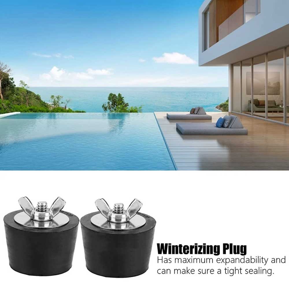 2pcs Pool Winterizing Plug 38mm/1.5inch Winter Rubber Plug Stainless Steel Bolts