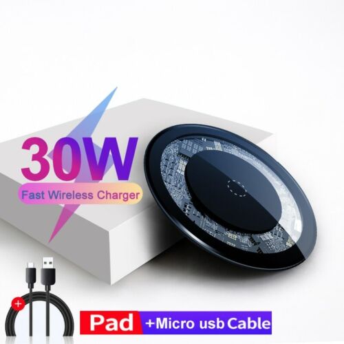 30W Wireless Charger Mat Pad Fast Charging For iPhone 14 13 12 Pro Samsung S23+