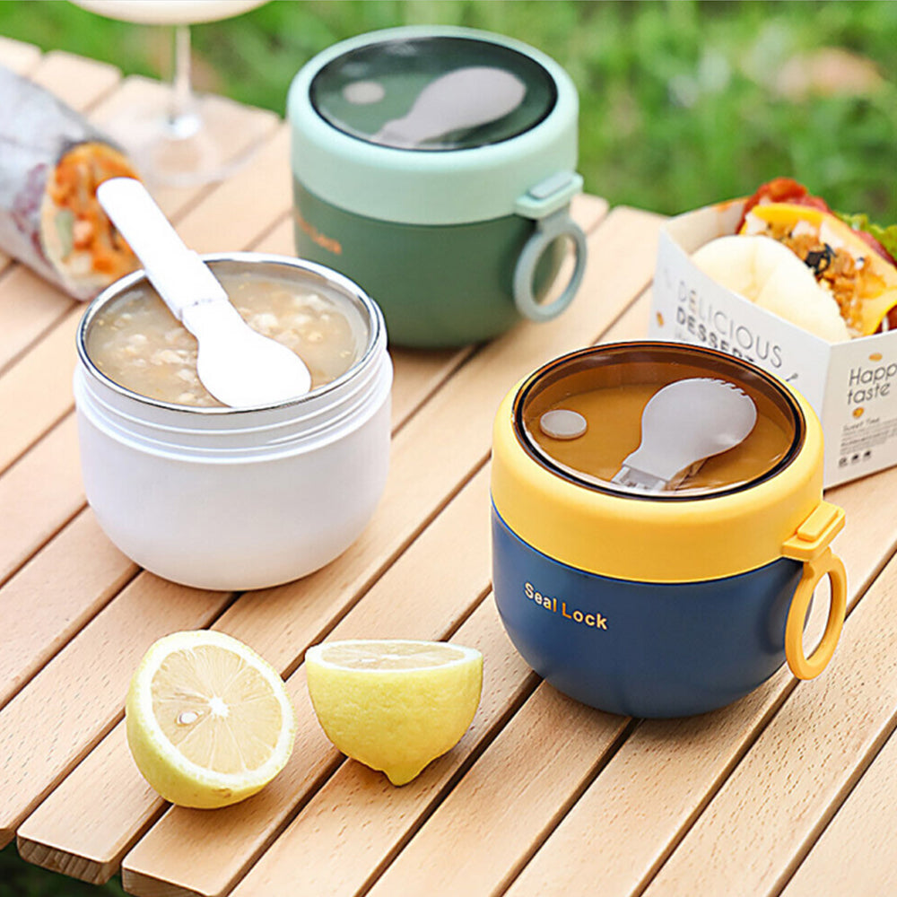Stainless Steel 600ml Lunch Box Thermos Food Flask Insulated Food Soup Jar