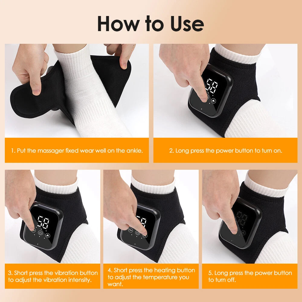 Foot Vibration Massager with Infrared Heat - 3 Modes for Pain Relief & Therapy
