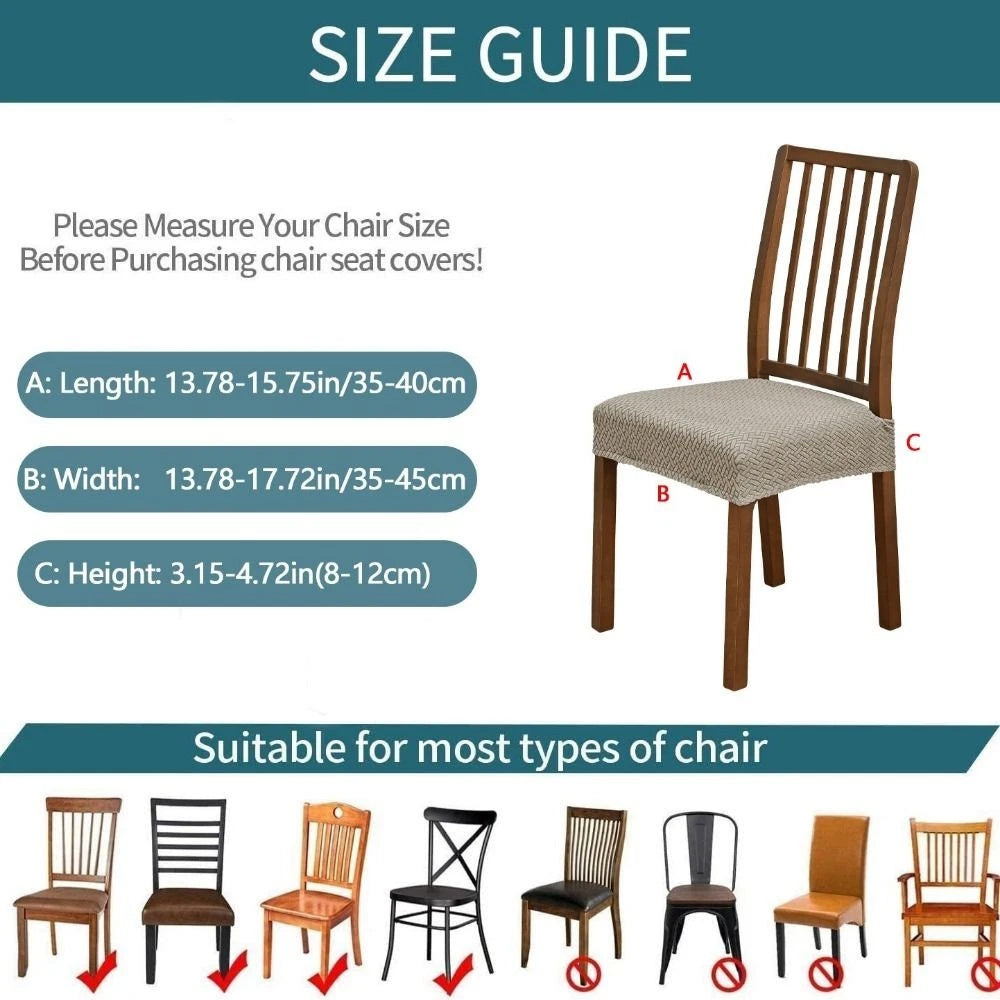 Dining Chair Slipcover – Stretch Jacquard Washable Removable Seat Cover