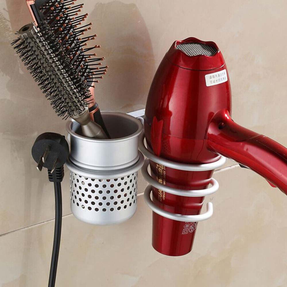 Bathroom Wall Mounted Straightener Holder Rack Hair Dryer Stand HolderOrganizer