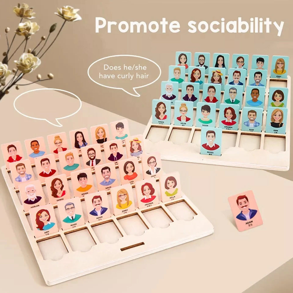 Wooden Guessing Board Game – Logical Thinking Training, 2-Player Interactive Puzzle