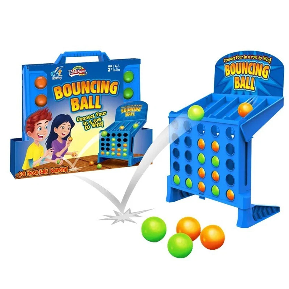 Bounce Ball Grid Strategy Game – Portable Travel Tabletop Line Up Challenge 2-4Players