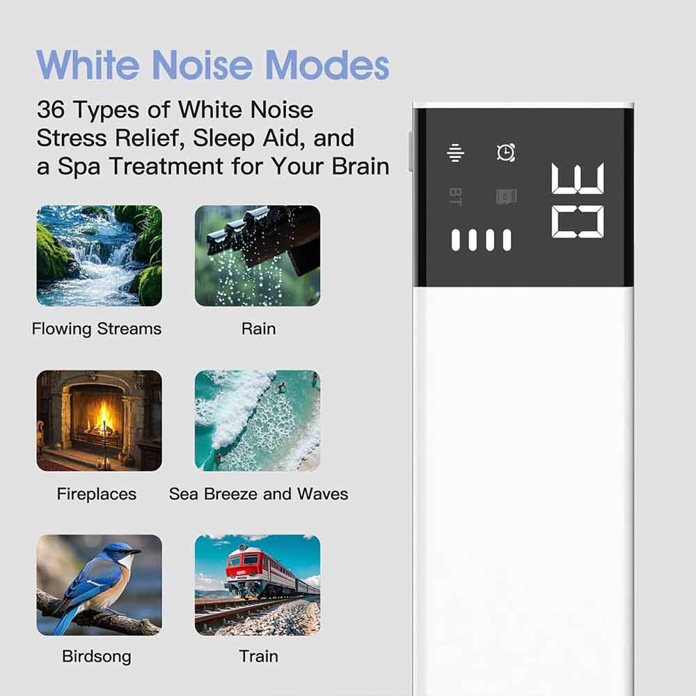 Under Pillow Bone Conduction Speaker – Bluetooth White Noise Machine with Display & Timer