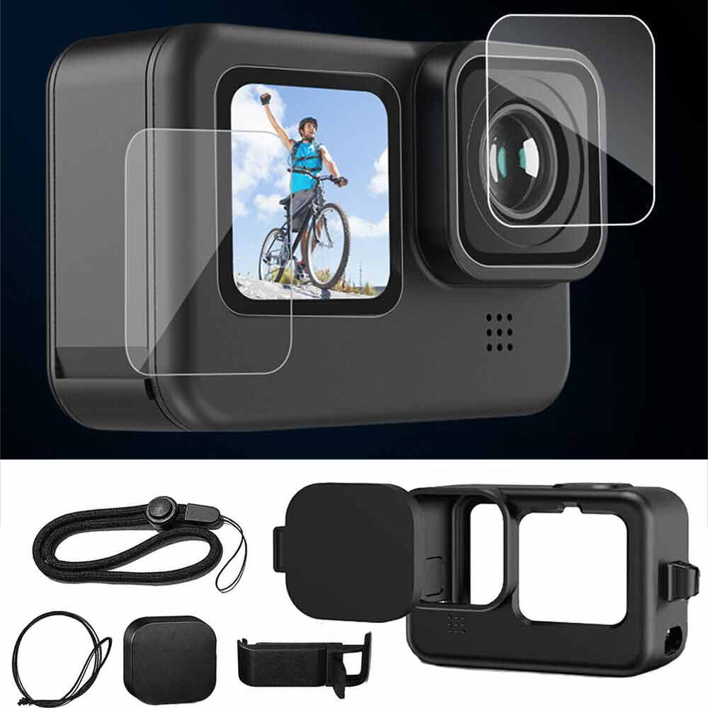 Accessories Kit for GoPro Hero 11 10 9 Black Silicone Sleeve Protective Case