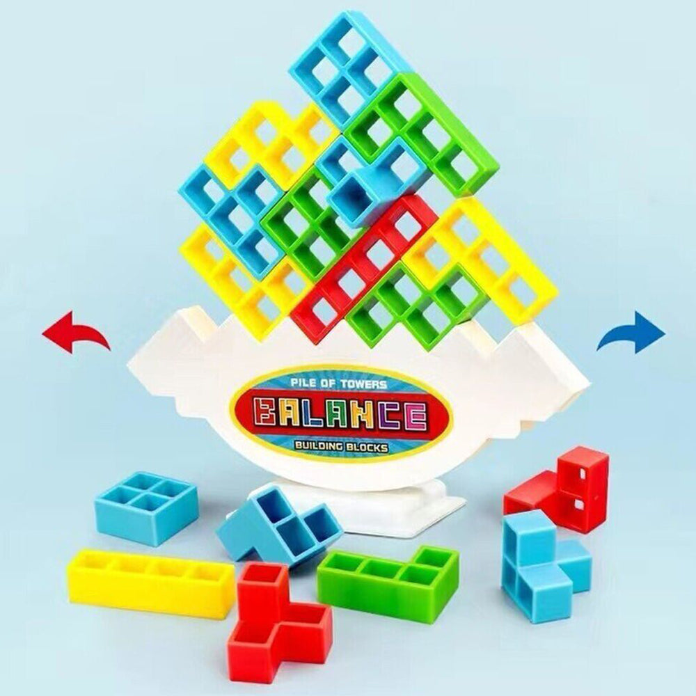 16PCS W/ holder Tetra Tower Game Stacking Blocks Balance Puzzle Assembly Bricks gift